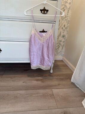 Lavender Satin Lace-Trim Camisole - Women Intimates